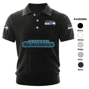 Seattle Seahawks Men’s Knitted Short Sleeve Polo Shirt