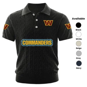 Washington Commanders Men’s Knitted Short Sleeve Polo Shirt