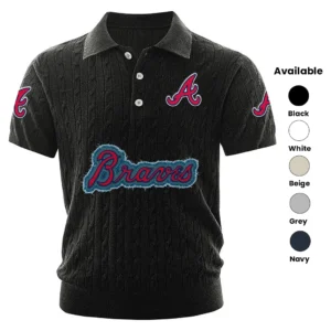 Atlanta Braves Men’s Knitted Short Sleeve Polo Shirt