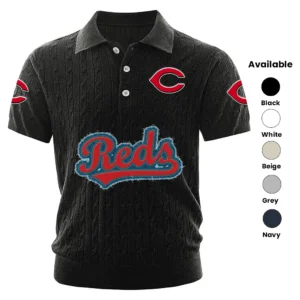 Cincinnati Reds Men’s Knitted Short Sleeve Polo Shirt