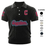 Cleveland Guardians Men’s Knitted Short Sleeve Polo Shirt