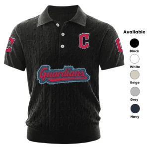 Cleveland Guardians Men’s Knitted Short Sleeve Polo Shirt