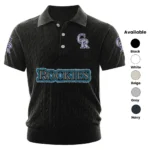 Colorado Rockies Men’s Knitted Short Sleeve Polo Shirt