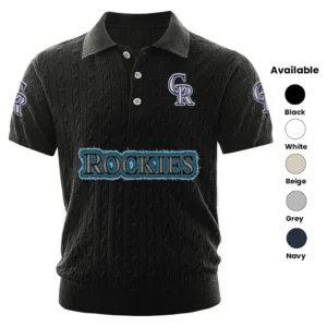 Colorado Rockies Men’s Knitted Short Sleeve Polo Shirt