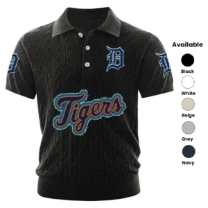 Detroit Tigers Men’s Knitted Short Sleeve Polo Shirt