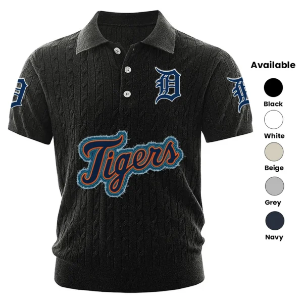 Detroit Tigers Men’s Knitted Short Sleeve Polo Shirt