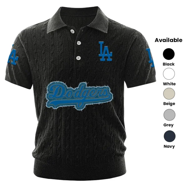 Los Angeles Dodgers Men’s Knitted Short Sleeve Polo Shirt