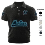 Miami Marlins Men’s Knitted Short Sleeve Polo Shirt