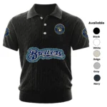 Milwaukee Brewers Men’s Knitted Short Sleeve Polo Shirt