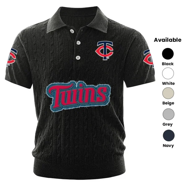 Minnesota Twins Men’s Knitted Short Sleeve Polo Shirt