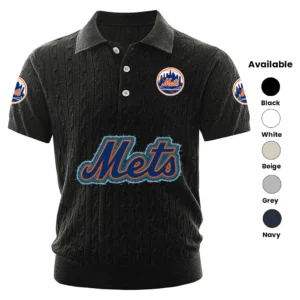 New York Mets Men’s Knitted Short Sleeve Polo Shirt