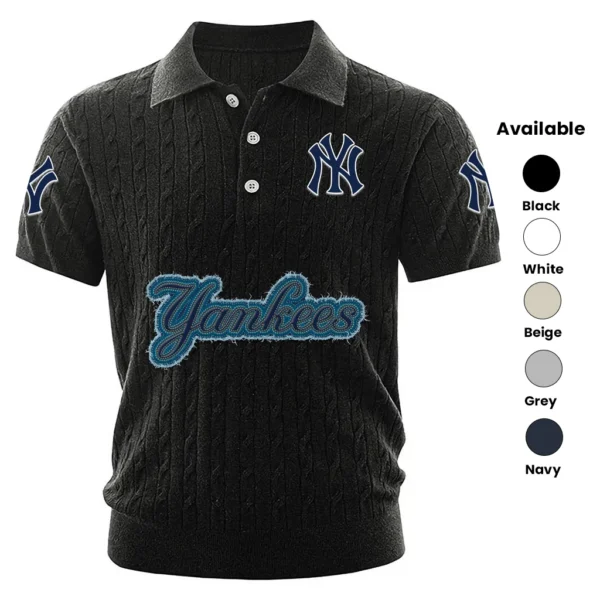 New York Yankees Men’s Knitted Short Sleeve Polo Shirt
