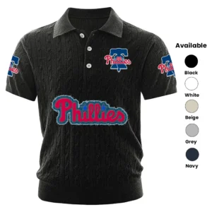 Philadelphia Phillies Men’s Knitted Short Sleeve Polo Shirt