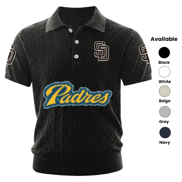 San Diego Padres Men’s Knitted Short Sleeve Polo Shirt