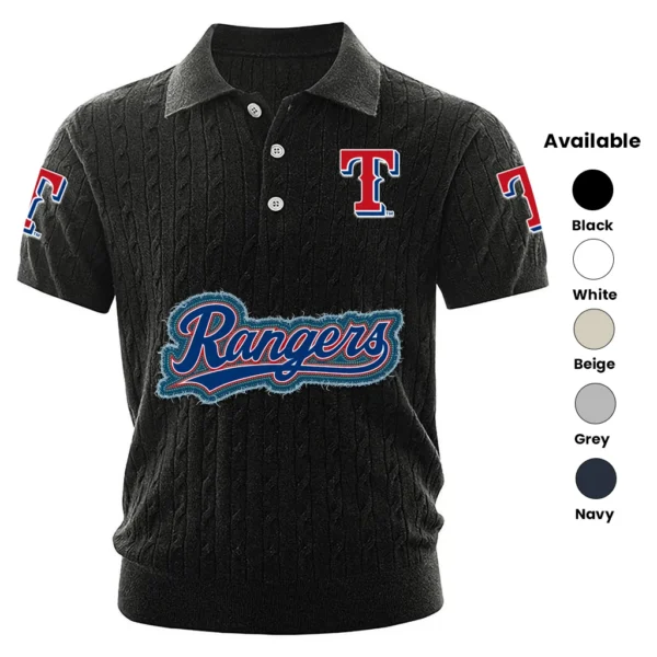Texas Rangers Men’s Knitted Short Sleeve Polo Shirt