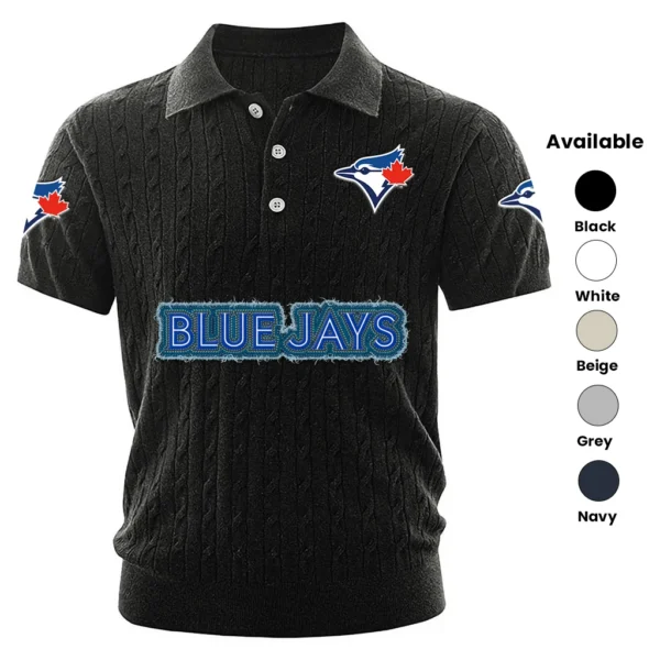 Toronto Blue Jays Men’s Knitted Short Sleeve Polo Shirt