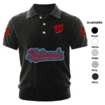 Washington Nationals Men’s Knitted Short Sleeve Polo Shirt