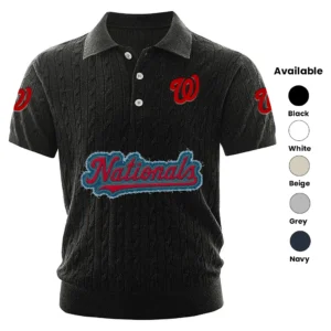 Washington Nationals Men’s Knitted Short Sleeve Polo Shirt
