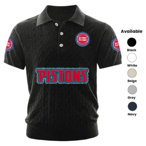 Detroit Pistons Men’s Knitted Short Sleeve Polo Shirt