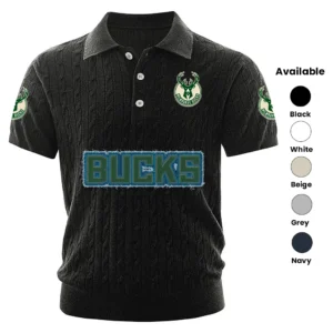 Milwaukee Bucks Men’s Knitted Short Sleeve Polo Shirt