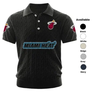 Miami Heat Men’s Knitted Short Sleeve Polo Shirt