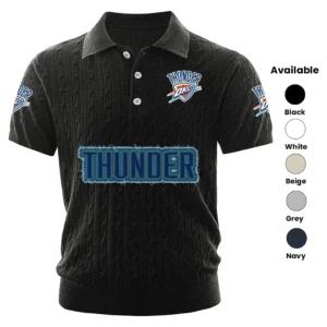 Oklahoma City Thunder Men’s Knitted Short Sleeve Polo Shirt