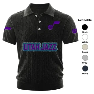 Utah Jazz Men’s Knitted Short Sleeve Polo Shirt
