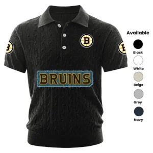 Boston Bruins Men’s Knitted Short Sleeve Polo Shirt