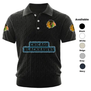 Chicago Blackhawks Men’s Knitted Short Sleeve Polo Shirt