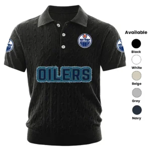 Edmonton Oilers Men’s Knitted Short Sleeve Polo Shirt
