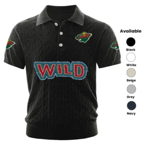 Minnesota Wild Men’s Knitted Short Sleeve Polo Shirt