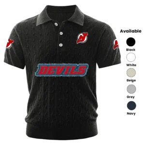 New Jersey Devils Men’s Knitted Short Sleeve Polo Shirt