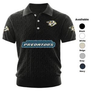 Nashville Predators Men’s Knitted Short Sleeve Polo Shirt