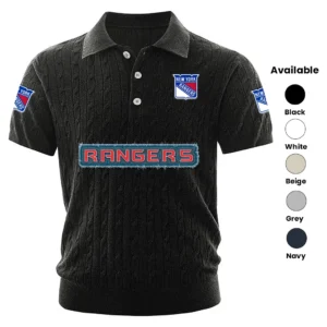 New York Rangers Men’s Knitted Short Sleeve Polo Shirt