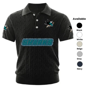 San Jose Sharks Men’s Knitted Short Sleeve Polo Shirt