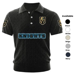 Vegas Golden Knights Men’s Knitted Short Sleeve Polo Shirt