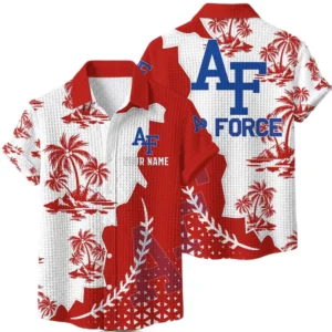 Air Force Falcons Hawaiian Shirt Premium Lightweight Waffle Knit Personalize Name