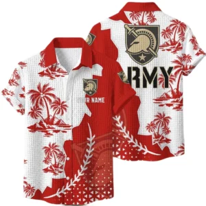Army Black Knights Hawaiian Shirt Premium Lightweight Waffle Knit Personalize Name