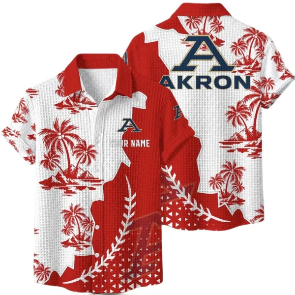 Akron Zips Hawaiian Shirt Premium Lightweight Waffle Knit Personalize Name