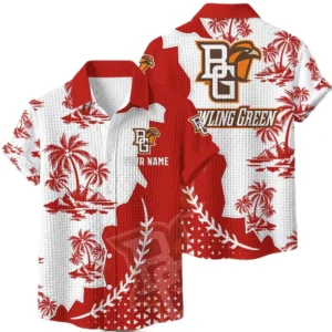 Bowling Green Falcons Hawaiian Shirt Premium Lightweight Waffle Knit Personalize Name