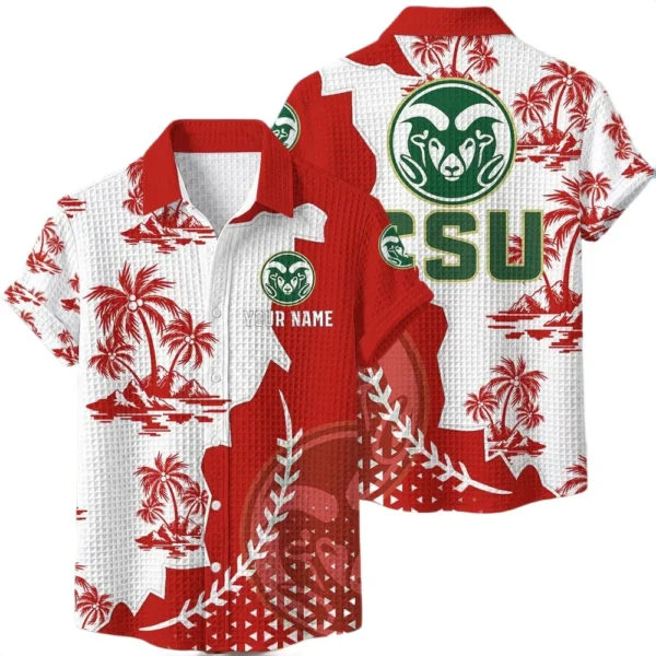 Colorado State Rams Hawaiian Shirt Premium Lightweight Waffle Knit Personalize Name