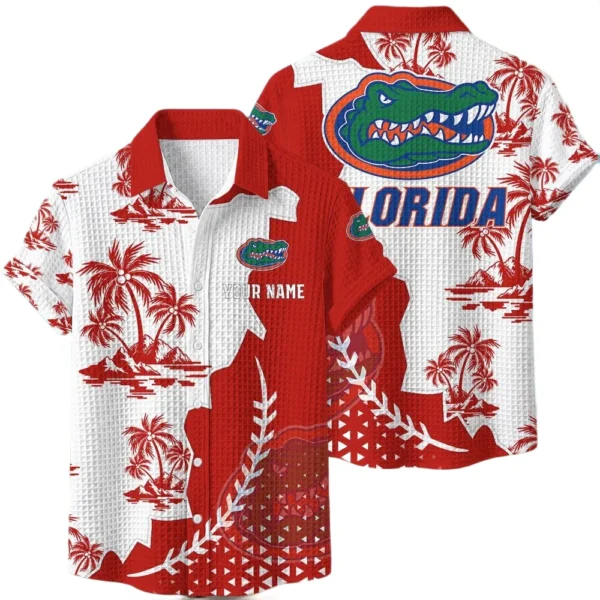 Florida Gators Hawaiian Shirt Premium Lightweight Waffle Knit Personalize Name
