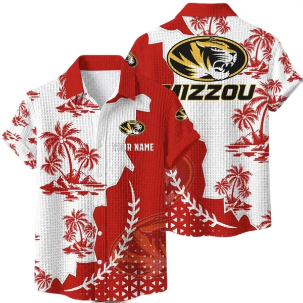 Missouri Tigers Hawaiian Shirt Premium Lightweight Waffle Knit Personalize Name