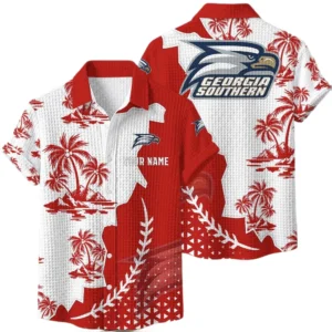 Georgia Southern Eagles Hawaiian Shirt Premium Lightweight Waffle Knit Personalize Name
