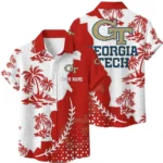 Georgia Tech Yellow Jackets Hawaiian Shirt Premium Lightweight Waffle Knit Personalize Name