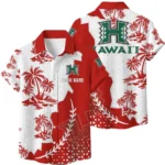 Hawaii Rainbow Warriors Hawaiian Shirt Premium Lightweight Waffle Knit Personalize Name