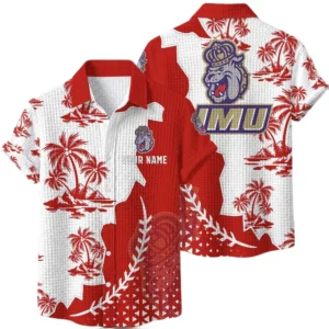 James Madison Dukes Hawaiian Shirt Premium Lightweight Waffle Knit Personalize Name