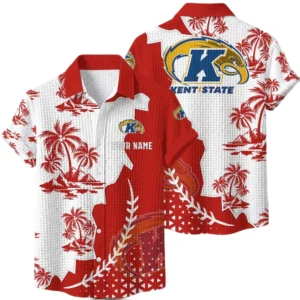Kent State Golden Flashes Hawaiian Shirt Premium Lightweight Waffle Knit Personalize Name