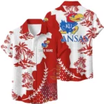 Kansas Jayhawks Hawaiian Shirt Premium Lightweight Waffle Knit Personalize Name