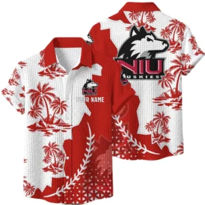 Northern Illinois Huskies Hawaiian Shirt Premium Lightweight Waffle Knit Personalize Name